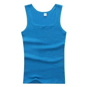 débardeur homme coton col carré bleu ciel - image 13