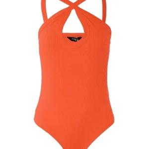 débardeur body sexy bretelles croisées orange - image 4